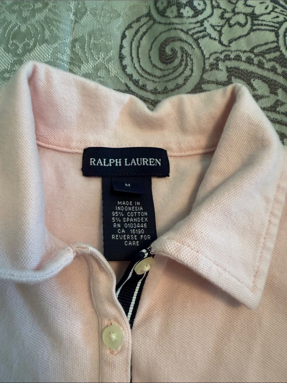 Ralph Lauren Light Pink Girls Polo Shirt with Navy Pony
